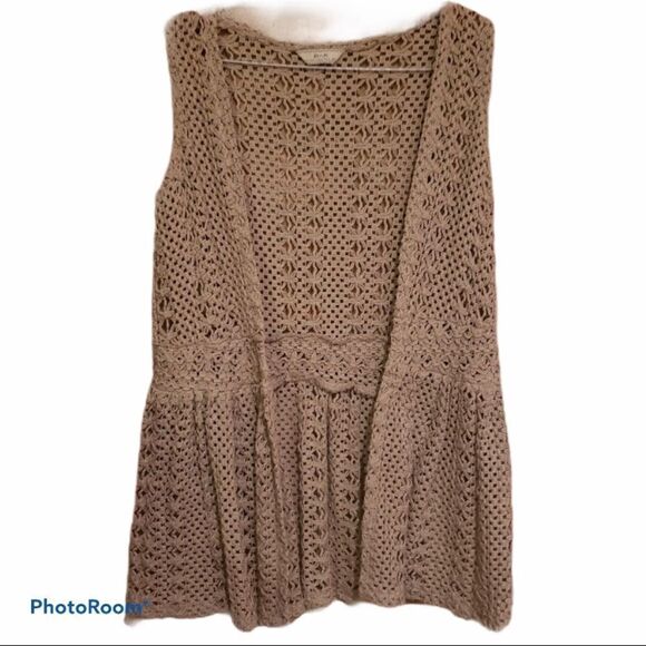 Dr. K Tops - Dr. K By Park Jieun Taupe Crochet Flyaway M Skirted Boho Cottagecore Grandmacore